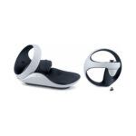 PlayStation VR2 Sense Controller Charging Station With controller on it