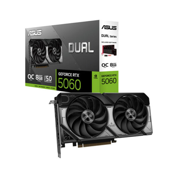 asus dual geForce rtx 5060 oc 8gb gddr7 graphic card with box
