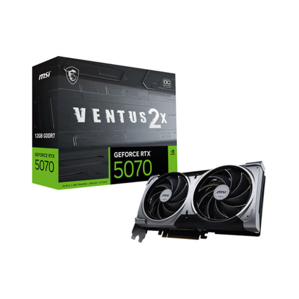 msi geforce rtx 5070 ventus 2x oc 12gb gddr7 graphic card with box