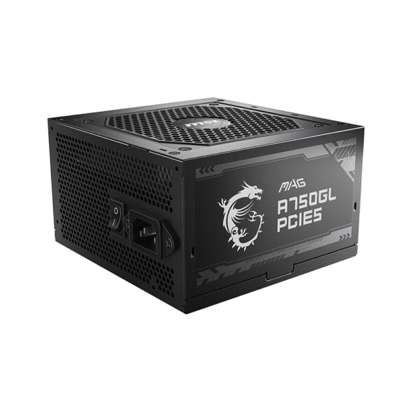msi mag a750gl pcies 750w gold power supply side view