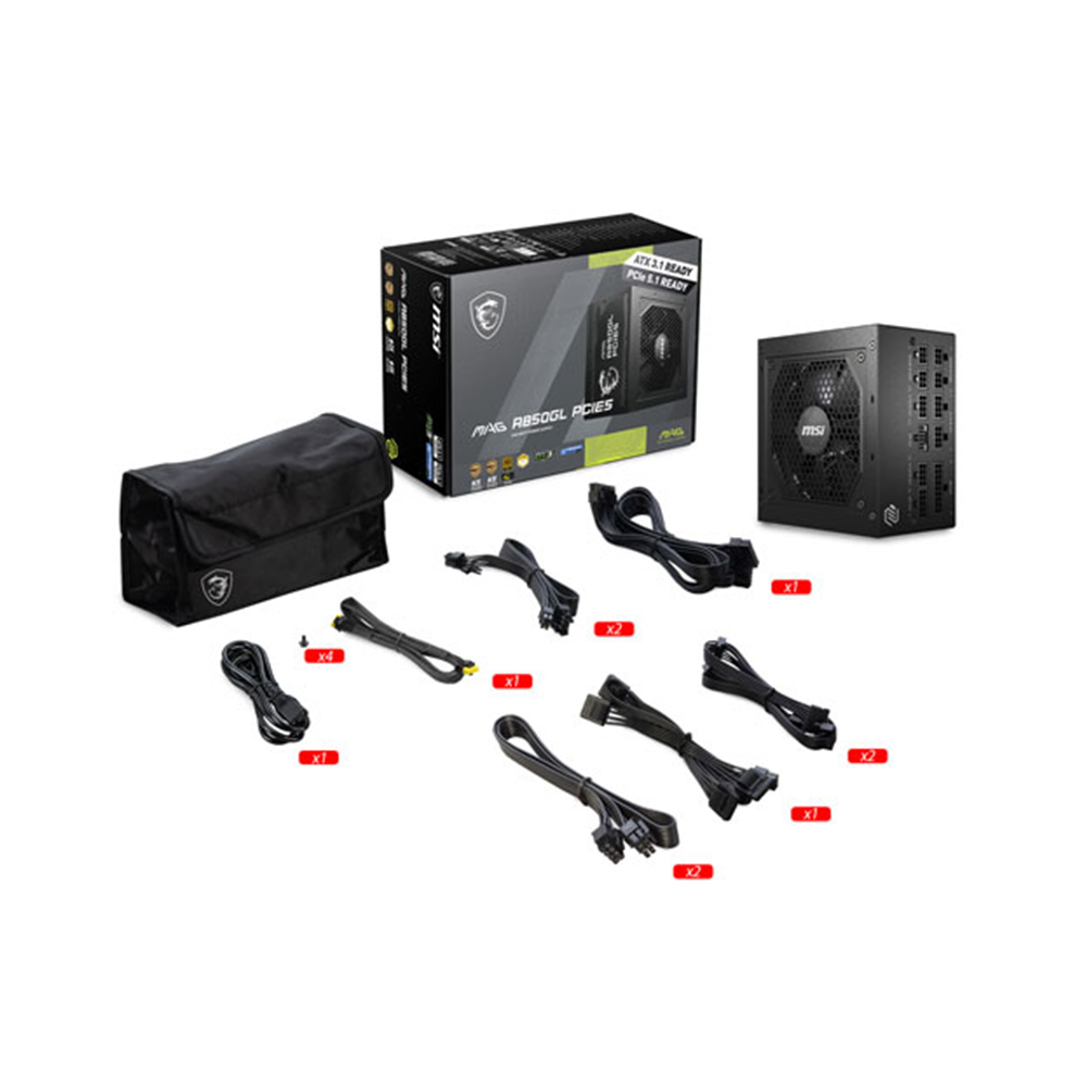 msi-mag-a850gl-pcie-5-850w-gold-power-supply MSI MAG A850GL PCIE 5 850W Gold Power Supply With Cables