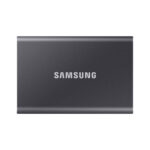 front view of samsung t7 2tb usb 3.2 grey external ssd