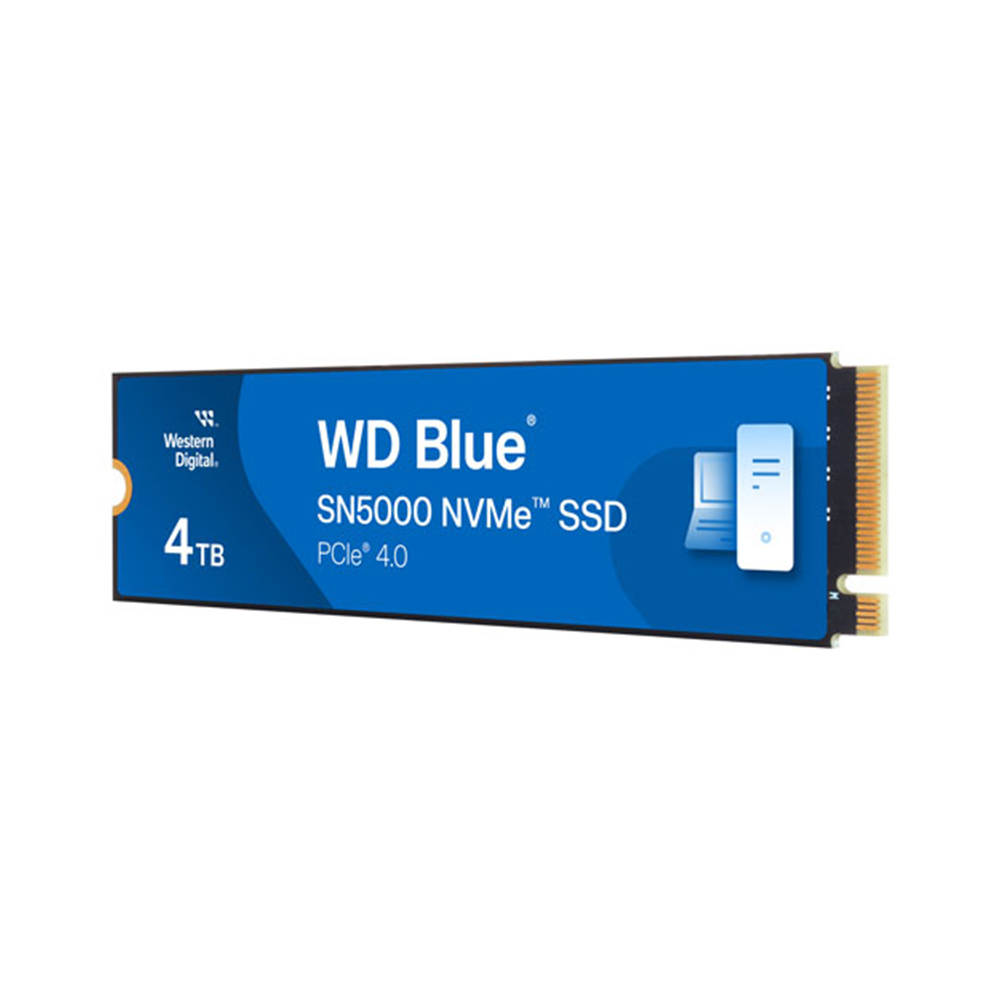 wd-blue-sn5000-4tb-nvme-pcie-internal-ssd side view of wd blue sn5000 4tb nvme pci-e internal ssd