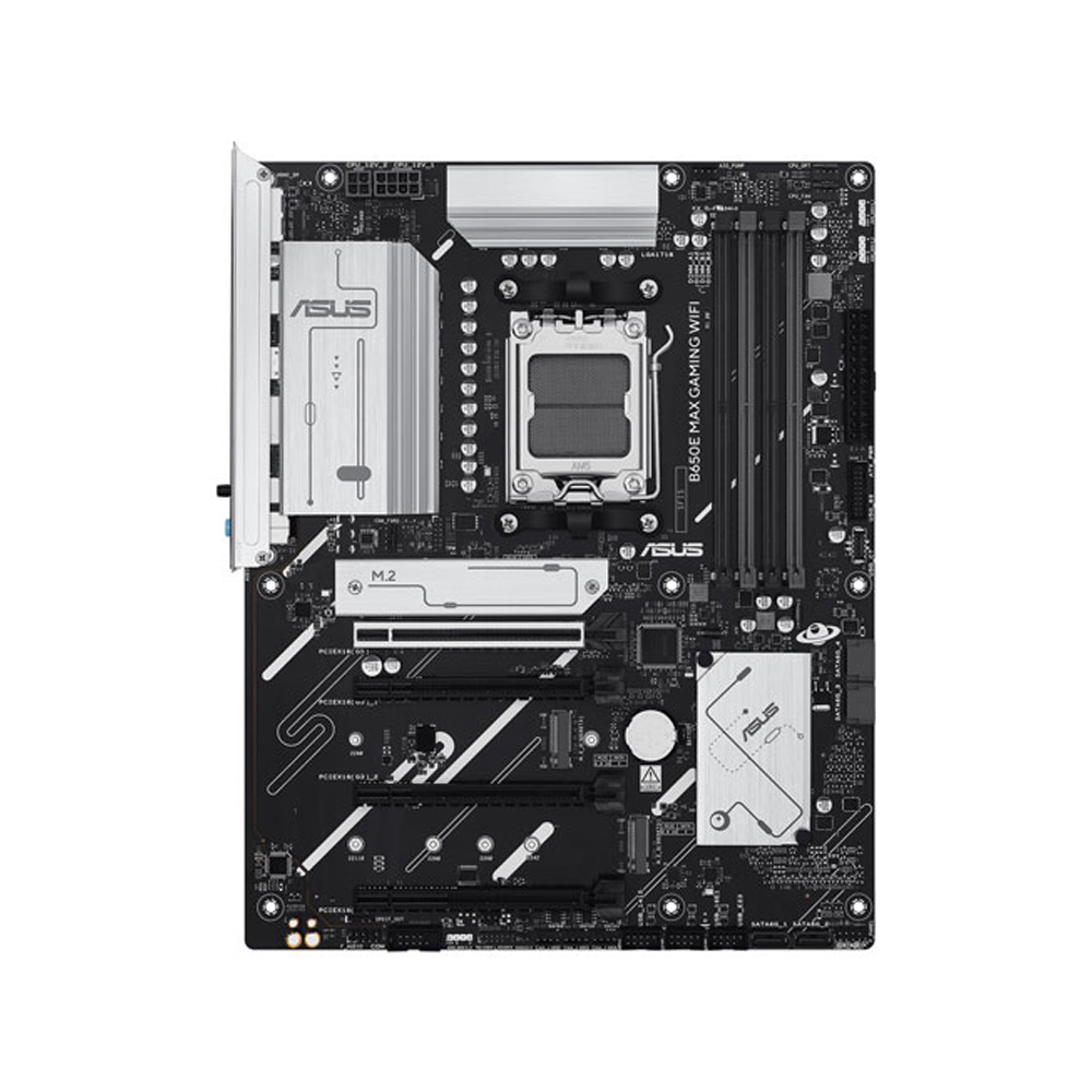 asus-b650e-max-gaming-wi-fi-motherboard-up Asus B650E MAX gaming Wi-Fi motherboard up view