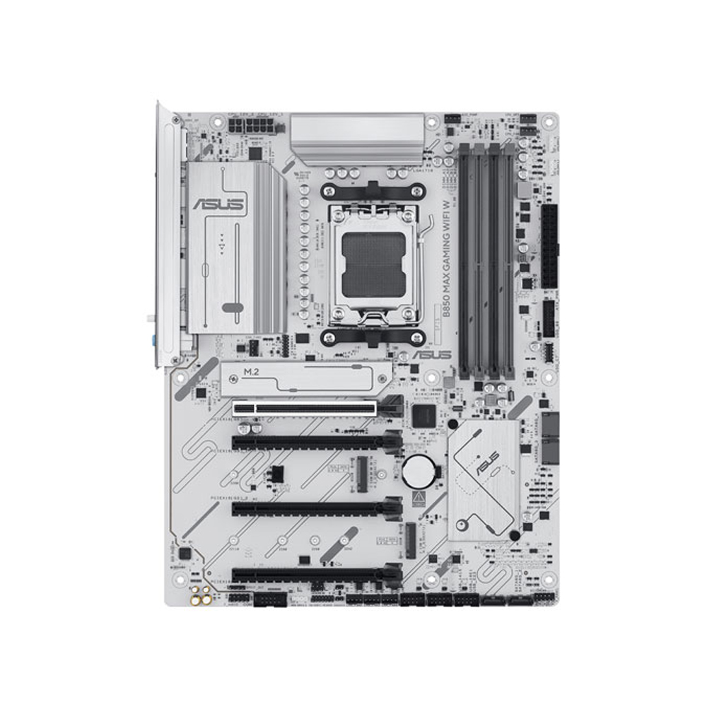 asus-b850-max-gaming-wifi-w-motherboard-up ASUS B850 max gaming Wi-Fi W motherboard up view