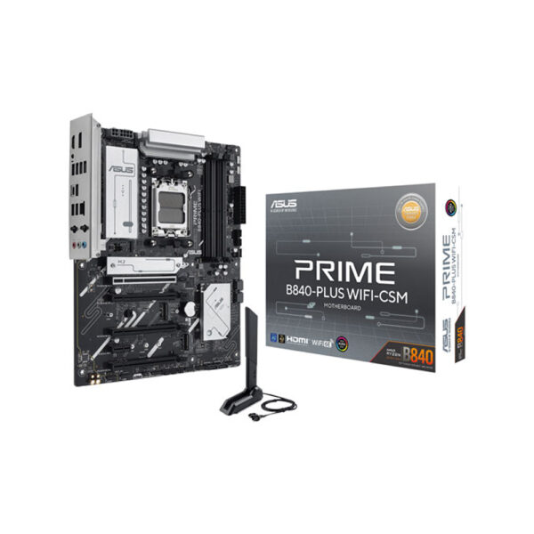 Asus prime B840-plus Wi-Fi 6E motherboard box and wireless