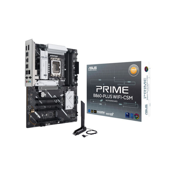 Asus prime B860-plus Wi-Fi CSM 6E motherboard box and wireless