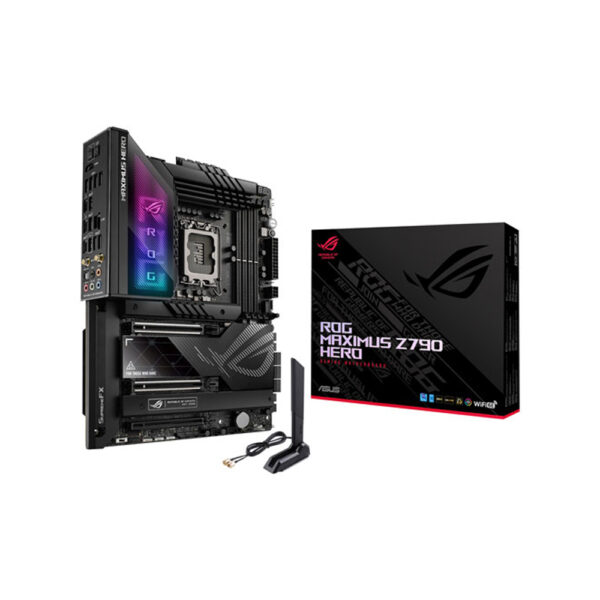 Asus ROG maximus Z790 hero gaming Wi-Fi 6E motherboard box and wireless