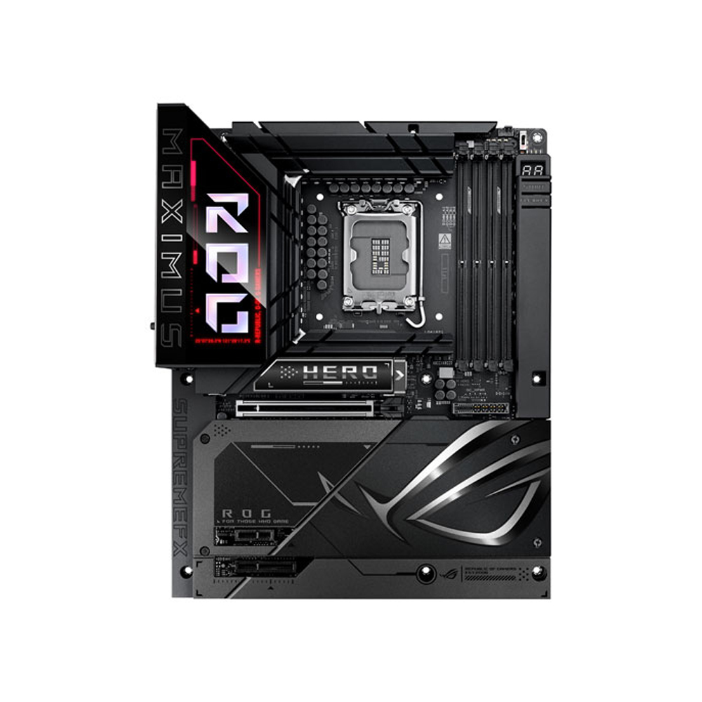 asus-rog-maximus-z890-motherboard-up Asus ROG maximus Z890 hero BTF motherboard up view