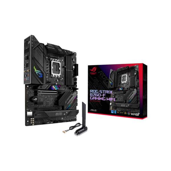 Asus ROG strix B760-F gaming Wi-Fi 6E motherboard box and wireless