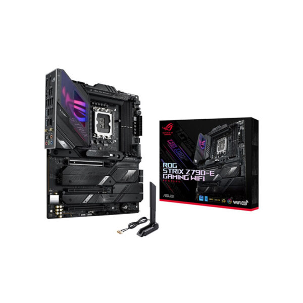 Asus ROG Strix Z790-E gaming Wi-Fi motherboard box and wireless