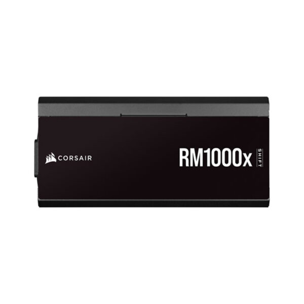 corsair rm1000x shift pcie5 1000w modular power supply front view