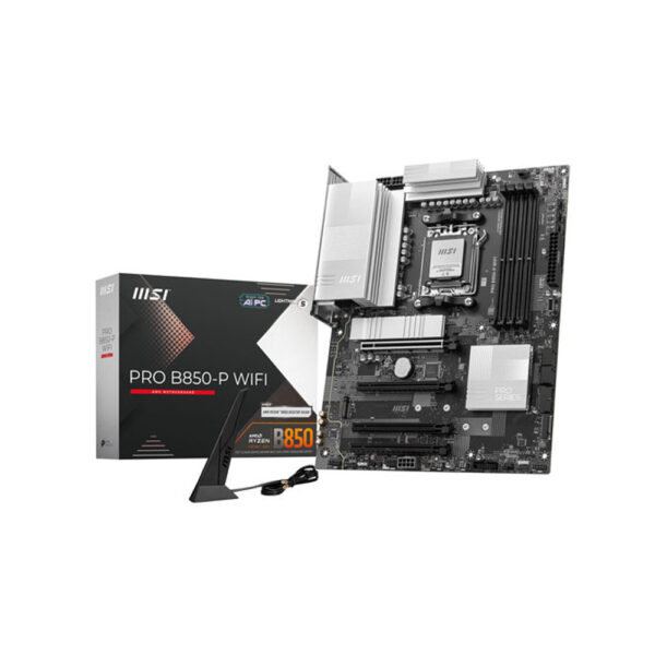 MSI pro B850-P Wi-Fi motherboard box and wireless