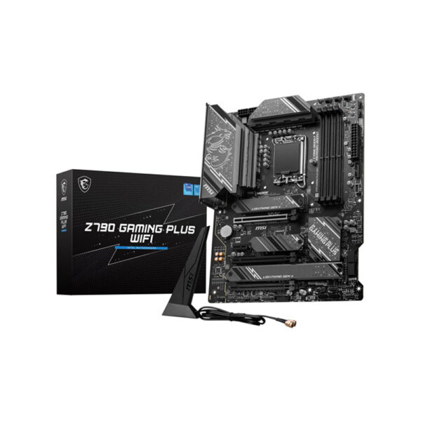 MSI Z790 gaming plus Wi-Fi 6E motherboard box and wireless
