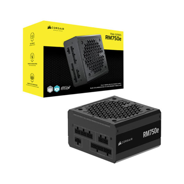corsair rm750e 750w atx modular power supply with box