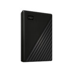 WD my passport 6TB USB 3.2 external hard drive side view black color