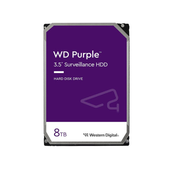 WD purple 8TB 3.5 inch SATA desktop internal hard drive front view