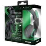 GRX-340 advanced wired gaming headset, side view, highlighting inline dual volume control