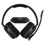 Logitech Astro A10 headset showing black earcups and adjustable headband for XB1 gaming