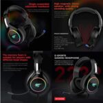 Havit H2232D black LED gaming headset. Close-up of 3.5mm audio jack, USB connector, and durable braided cable