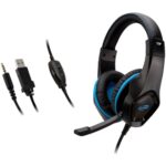 Black iLive IAHG19B gaming headphones with integrated microphone for immersive audio;