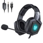 ONIKUMA K8 wired stereo over-ear gaming headset with vibrant RGB lighting