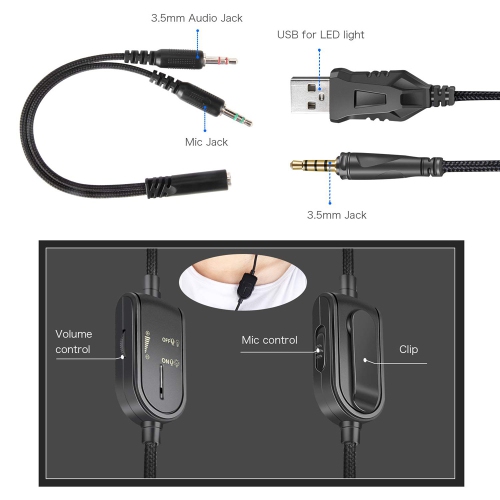 14472851_7 ONIKUMA K8 gaming headset with dynamic RGB light effects on earcups