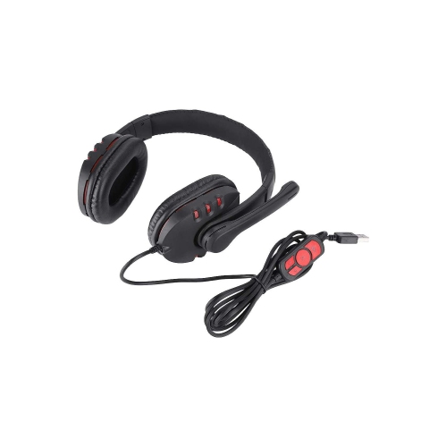 14584168_1 Ergonomic Ovleng Q7 USB gaming headphones showing comfortable earcups and adjustable microphone.