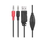 In-line remote control detail for Xtrike Me HP-311 black wired stereo gaming headset