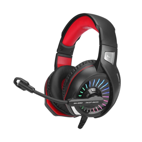 Xtrike Me GH-890 black wired gaming headset with backlit earcups and adjustable microphone
