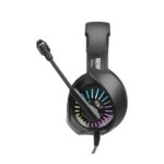 Side view of Xtrike Me GH-890 black gaming headset, highlighting comfortable earcups and wired connection