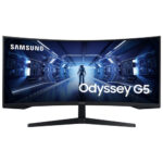 Samsung Odyssey G5 34" WQHD 165Hz curved gaming monitor, LC34G55TWNXZA, front view