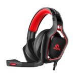 Marvo Pro wired stereo gaming headset with red LED backlight, front view, immersive audio
