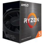 AMD Ryzen 5 5500 3.6GHz hexa-core AM4 CPU with pins visible for installation
