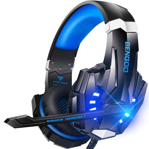 G9000 Stereo Gaming Headset for PS4 PC Xbox One PS5 with noise-cancelling mic. Over-ear design
