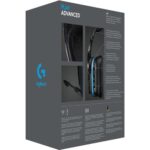 Rear view of the Logitech G935 RF wireless gaming headset, showcasing connection ports for immersive 7.1 audio