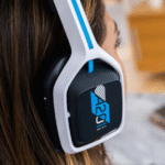 Astro A20 Gen 2 wireless gaming headset, rear view, highlighting ergonomic design for immersive PS5/PS4 play