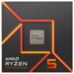 Angled close-up of AMD Ryzen 5 7600X 4.7GHz 6-core AM5 CPU