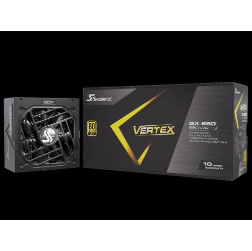 Seasonic Vertex GX-850 850W 80 Gold ATX 3.0 PSU. Full modular power supply for high-performance PCs.