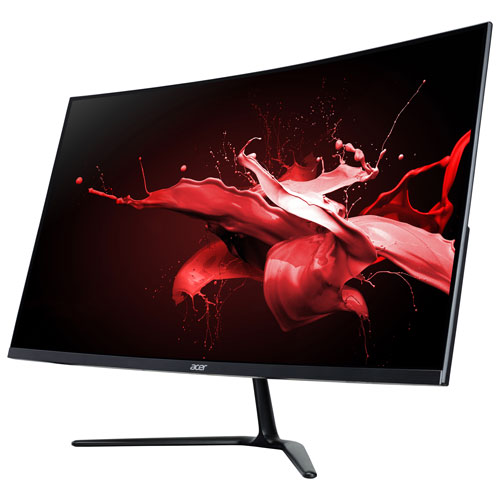 17086960_1 Immersive 31.5-inch Acer Nitro ED320QR-S3biipx curved VA gaming monitor, sleek side profile.