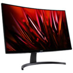 Angled view of the Acer Nitro ED273 S3biip 27-inch curved LED gaming monitor with thin bezels