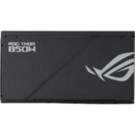 Close-up of the ASUS ROG Thor 850P2's OLED display, showing wattage monitoring in real-time