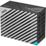 ASUS ROG Thor 1600T 1600W gaming PSU with integrated OLED display showing power usage