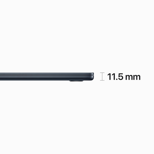 17163546_5 Apple MacBook Air 15-inch 2023 M2 midnight laptop, open at an angle, showing depth