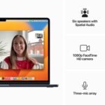 Polished Apple logo on the midnight 2023 MacBook Air 15-inch M2 laptop lid