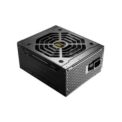 Front view of the Cougar GEX 1050 PSU, a high-performance 1050W modular power supply for PC gaming