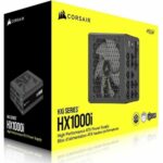 Ultra-low noise cooling fan of the Corsair HX1000i 1000-watt Platinum PSU, ensuring silent operation for your PC