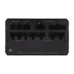 Rear panel of Corsair CX-M Series CX750M modular power supply with power input.