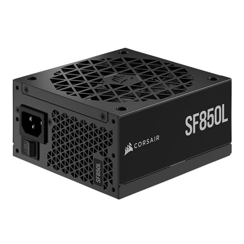 Corsair SF850L SFX power supply, fully modular, 80 Plus Gold, for high-performance PCs.