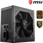 MSI MAG A650BN 650W power supply unit packaging highlighting 5-year warranty